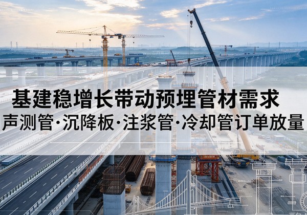昂昂溪基建稳增长带动预埋监测管材需求，声测管、沉降板、注浆管订单持续放量